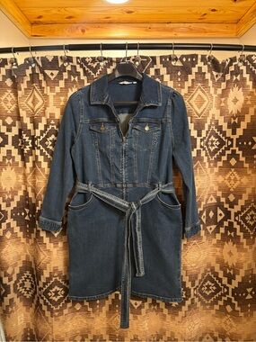 Candace Cameron Bure Pacific Denim Zip Front Dress, Size 16P